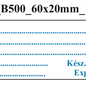 Uni B500 Sima (kék) 60x20mm (36db/ ív)