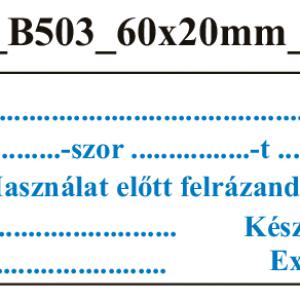 Uni B503 Naponta -szor Használat előtt felrázandó (kék) 60x20mm (36db/ ív)