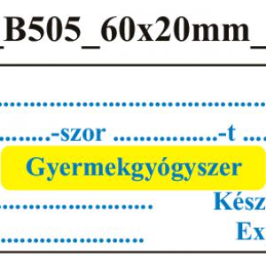 Uni B505 Naponta -szor Gyermekgyógyszer (kék) 60x20mm (36db/ ív)