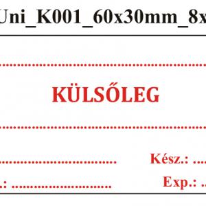 Uni K001 Külsőleg 60x30mm (24db/ ív)