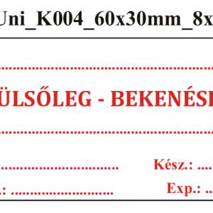 Uni K004 Külsőleg-Bekenésre 60x30mm (24db/ ív)