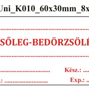 Uni K010 Külsőleg-Bedörzsölésre 60x30mm (24db/ ív)