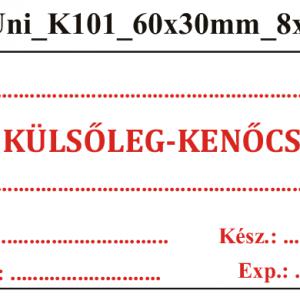 Uni K101 Külsőleg-Kenőcs 60x30mm (24db/ ív)