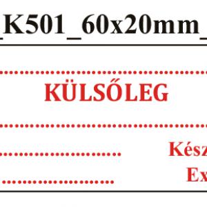 Uni K501 Külsőleg 60x20mm (36db/ ív)