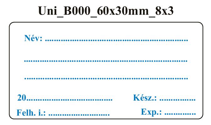 Uni B000 Sima (kék) 60x30mm (24db/ ív)
