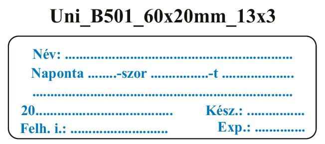 Uni B501 Naponta -szor (kék) 60x20mm (36db/ ív)